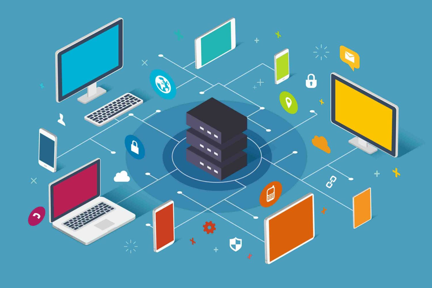 dessin réseau informatique