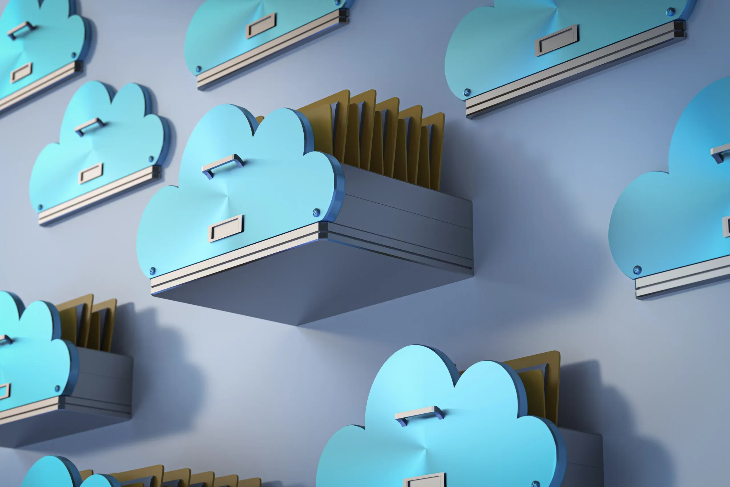 représentation tiroirs à dossier cloud