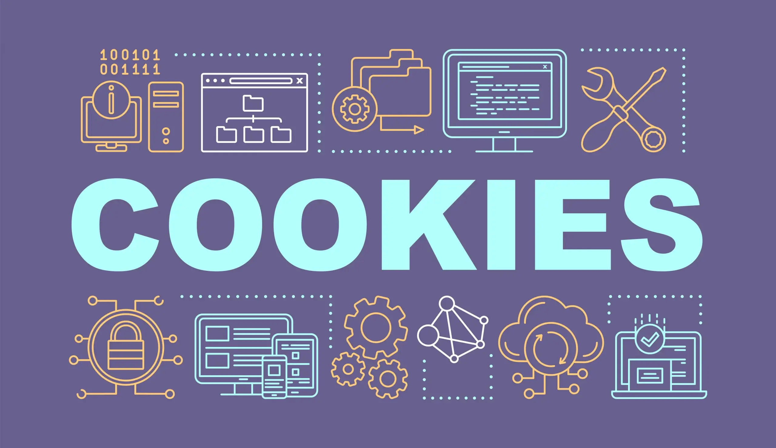 icônes cookies informatique