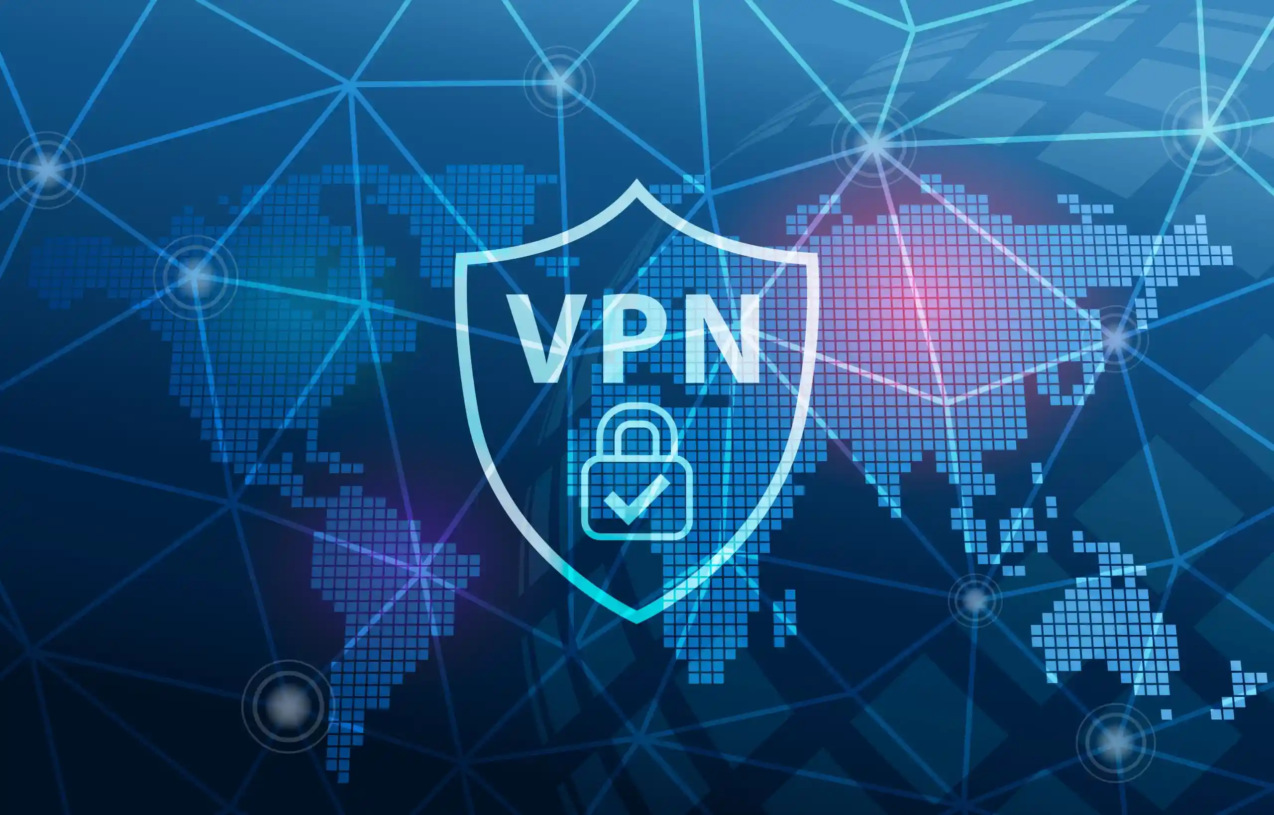 Bouclier VPN sur carte du monde