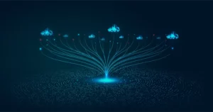Plusieurs nuages envoient de l'informations vers un point précis