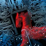 Au cœur d'un réseau informatique se cache un cheval de Troie rouge.