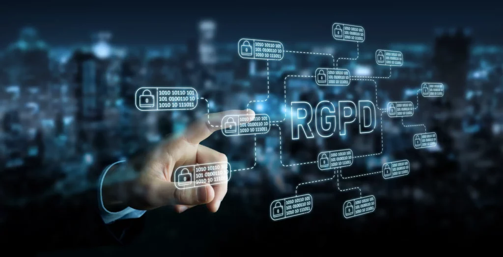 doigt qui pointe RGPD entouré de cadenas