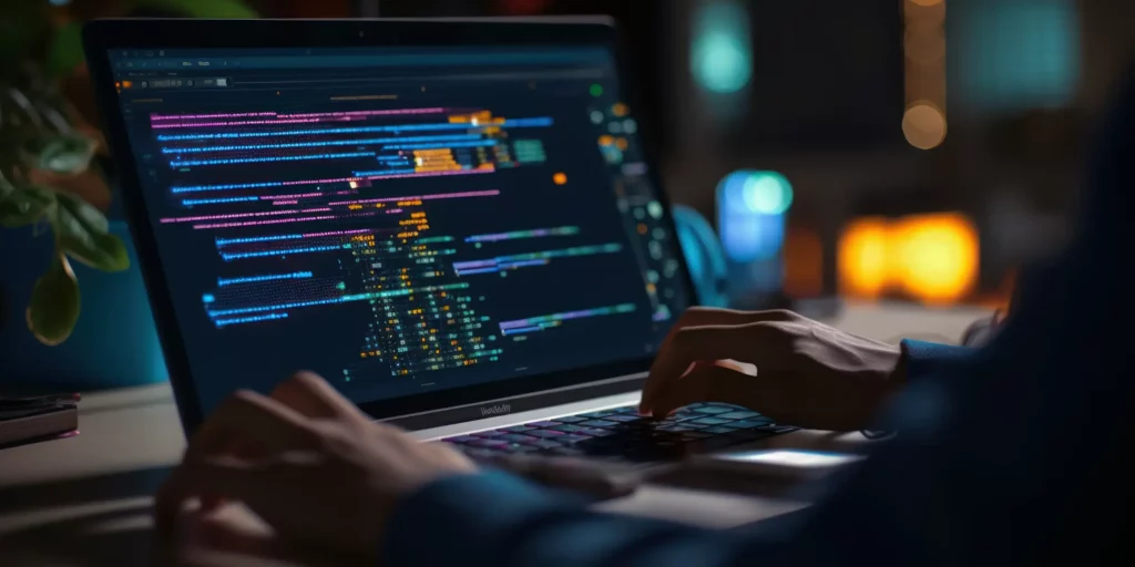 Ecran d'ordinateur affichant des lignes de code