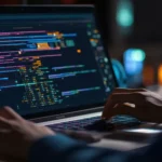 Ecran d'ordinateur affichant des lignes de code