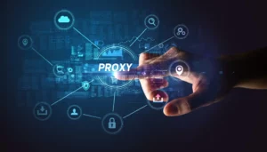 Doigt qui clique sur le mot proxy