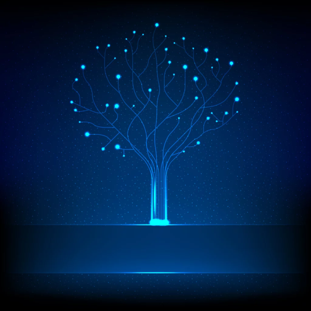 arbre fait de fibre optique