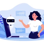 Dessin d'une femme avec un robot