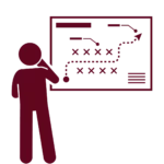 homme au tableau avec un parcours au tableau