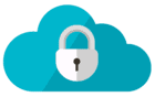 nuage cloud avec un cadenas à l'intérieur