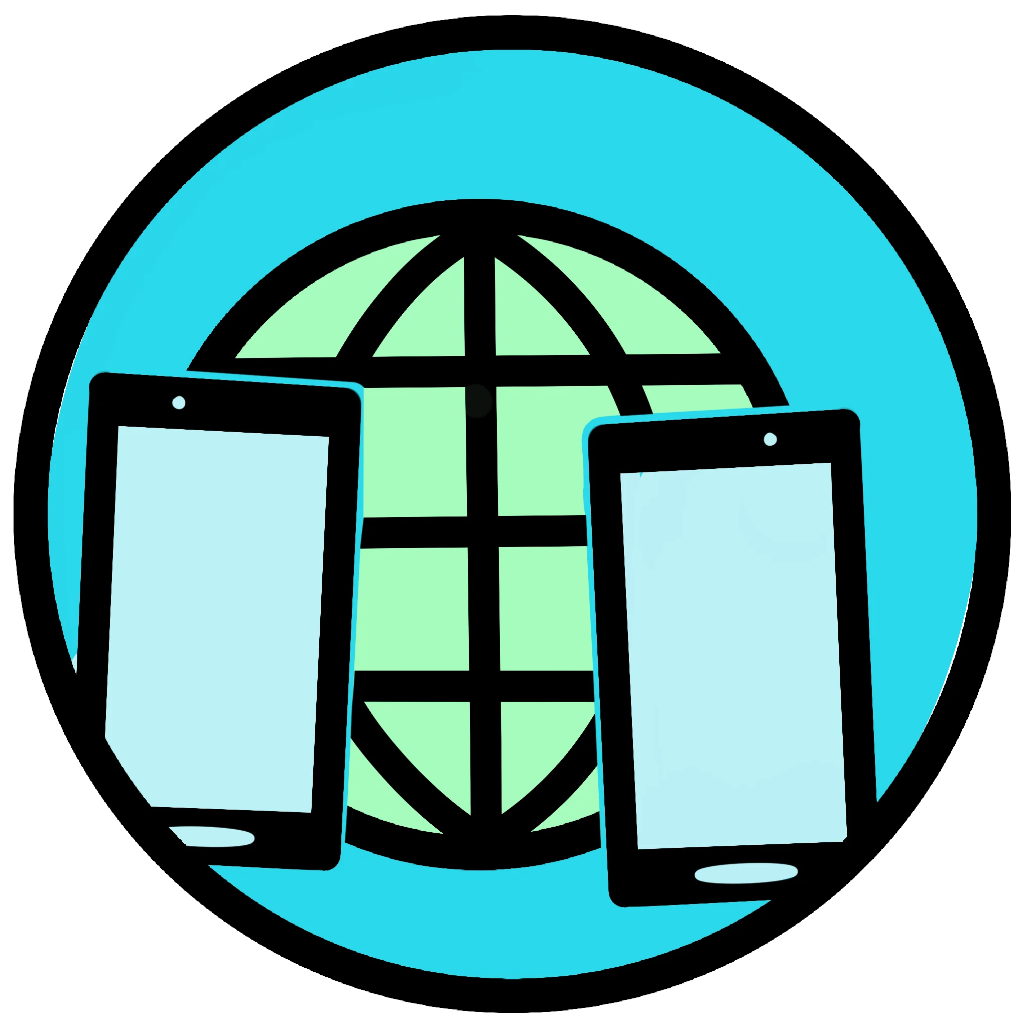Deux smartphones devant un globe