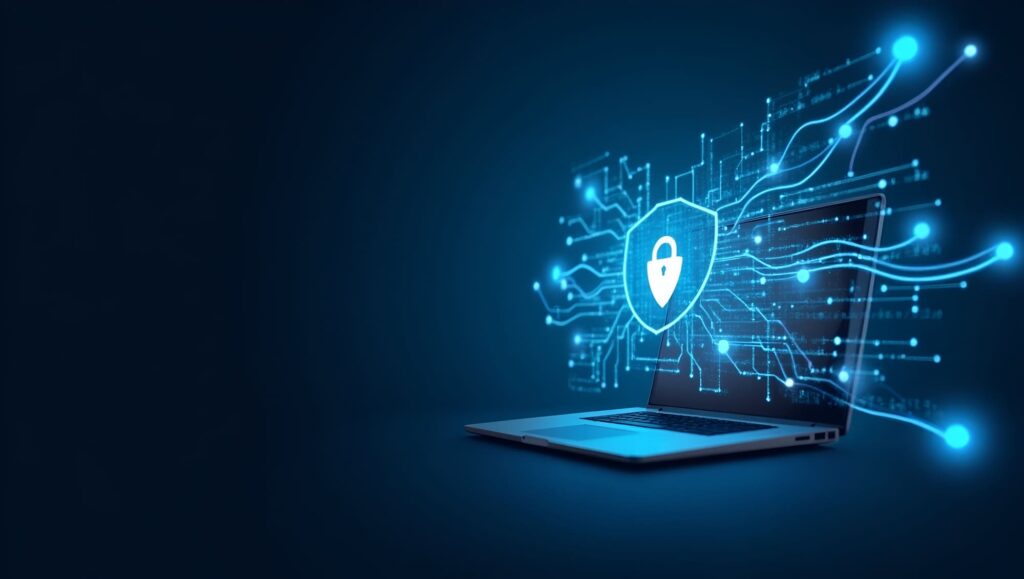 Sécurité du télétravail avec protection des données et connexions réseau chiffrées