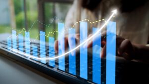 graphiques numériques montrant les indicateurs et les tendances de croissance de l'entreprise