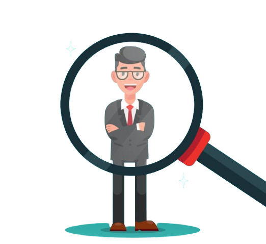illustration d’analyse de profil avec loupe