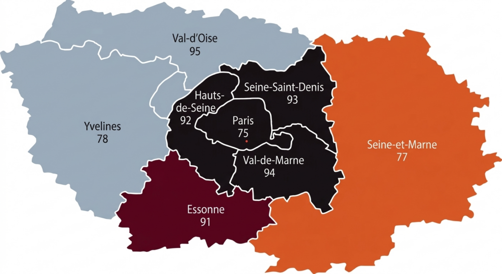 Carte Île-de-France zone d'intervention Weodeo