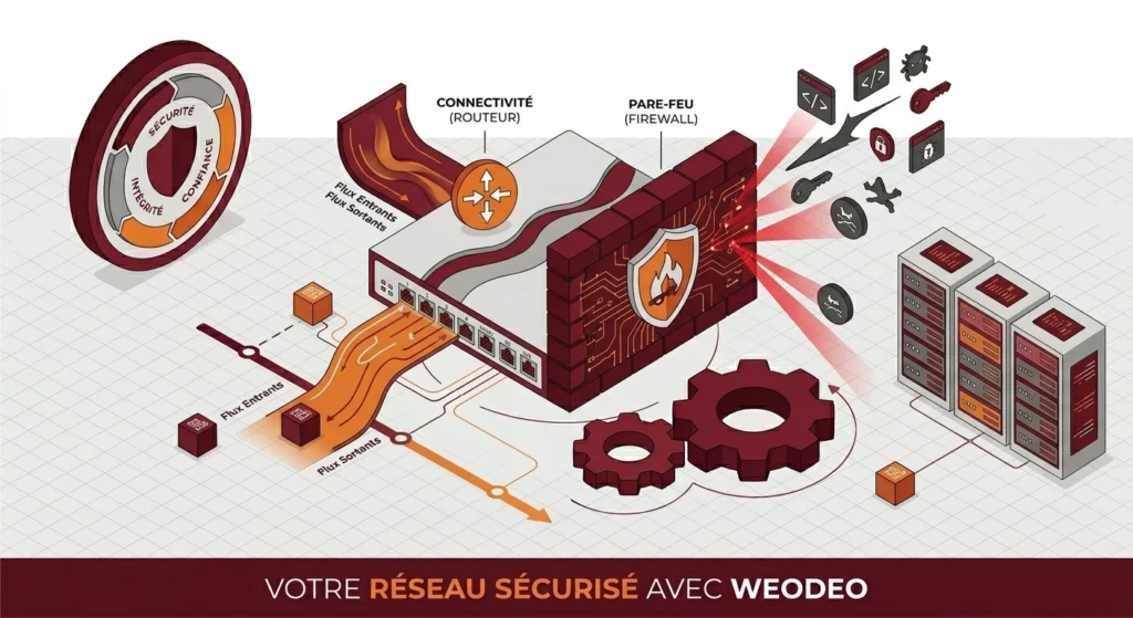 Pare-feu protégeant un réseau informatique