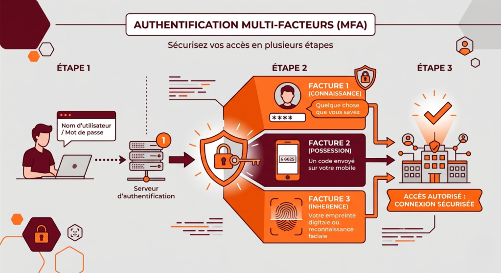 Schéma d’authentification multi-facteurs pour la sécurité informatique